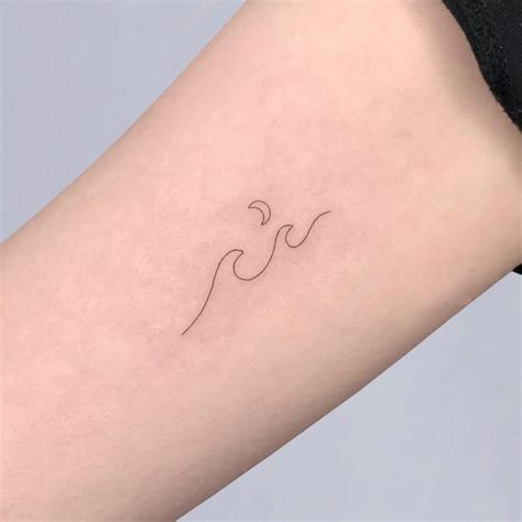 moon and wave tattoo|simple ocean wave tattoo.